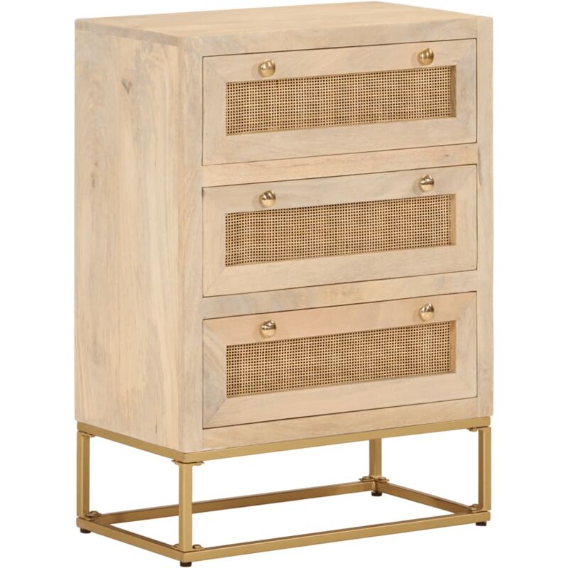 Vidaxl - Commode 55x30x76 cm bois massif de manguier et fer