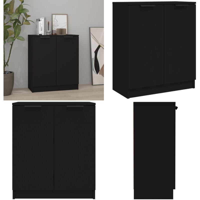 Vidaxl - Buffet Noir 60x30x70 cm Bois d'ingénierie - Buffet Noir - Meuble Rangement - Commode Moderne - Mobilier Salon - Décoration Intérieur - Home