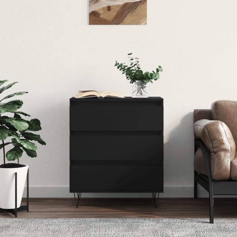 Vidaxl - Buffet Noir 60x35x70 cm Bois d'ingénierie
