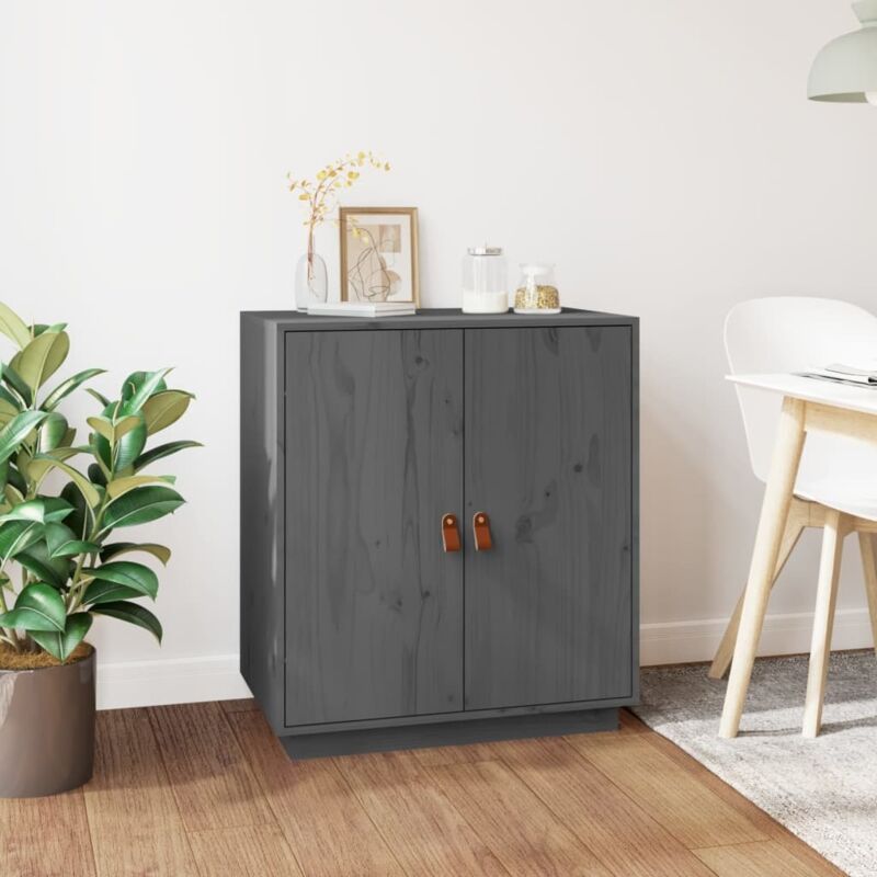 Vidaxl - Buffet Gris 65,5x40x75 cm Bois massif de pin