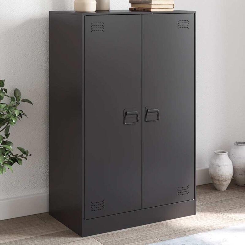 Vidaxl - Buffet noir 67x39x107 cm acier