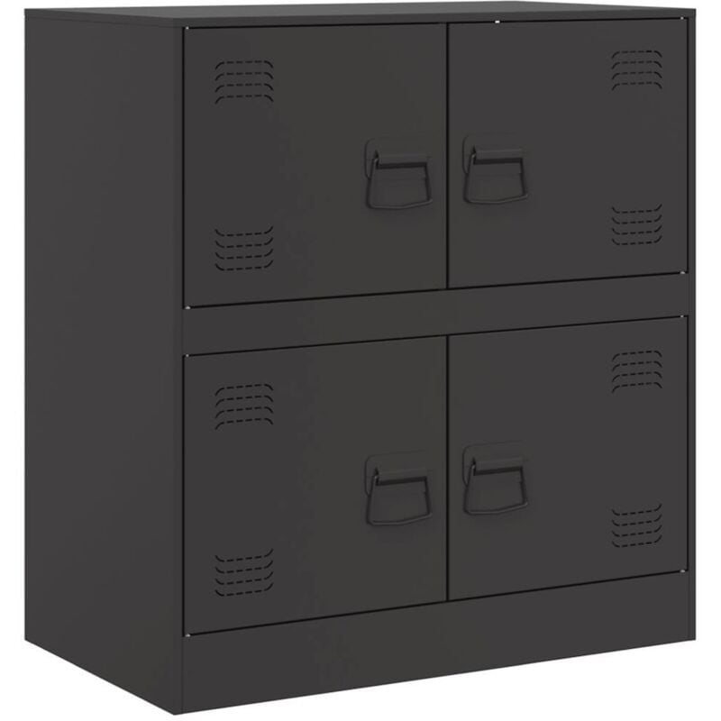 Vidaxl - Buffet noir 67x39x73 cm acier