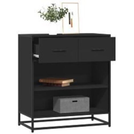 Buffet noir 68x35x76 bois d'ingénierie