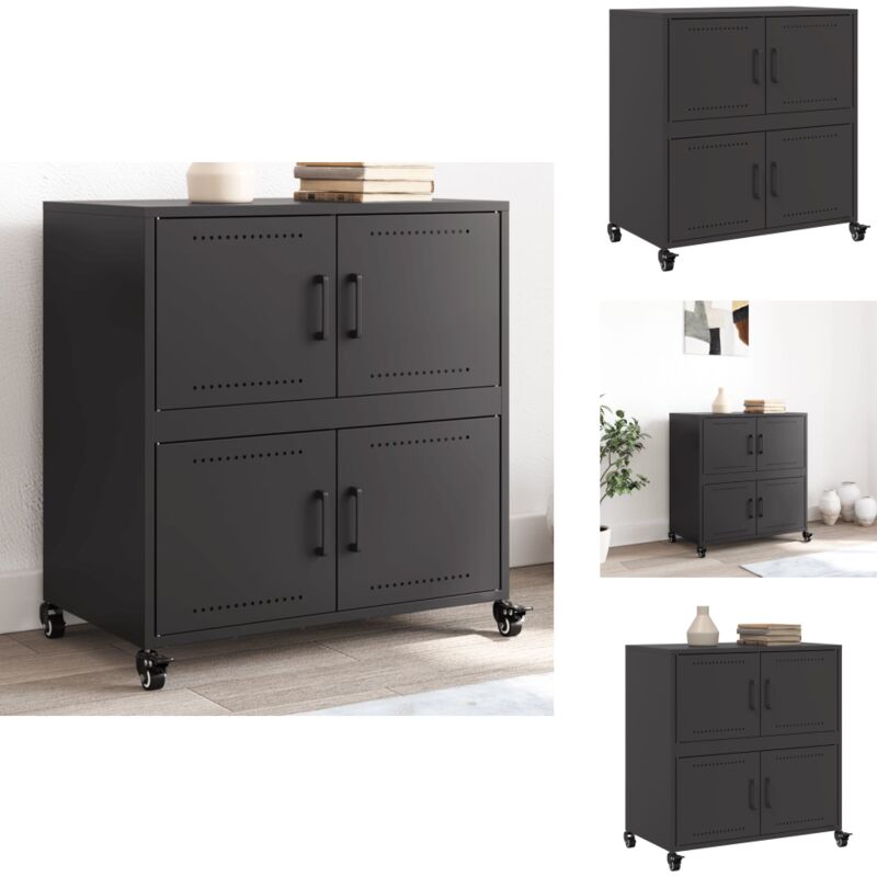 Vidaxl - Buffet noir 68x39x72 cm acier - Buffet - Buffets - Armoire - Meuble Buffet