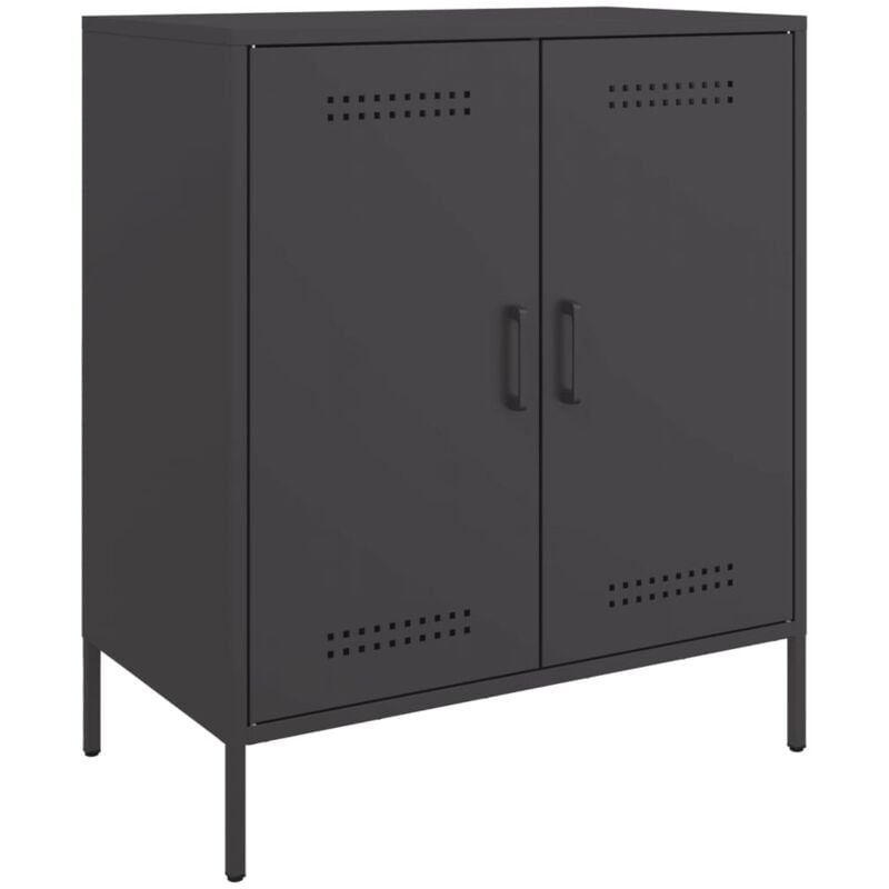 Vidaxl - Buffet noir 68x39x79 cm acier