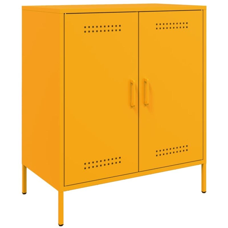 Vidaxl - Buffet jaune moutarde 68x39x79 cm acier