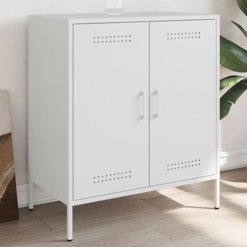 Vidaxl - Buffet blanc 68x39x79 cm acier