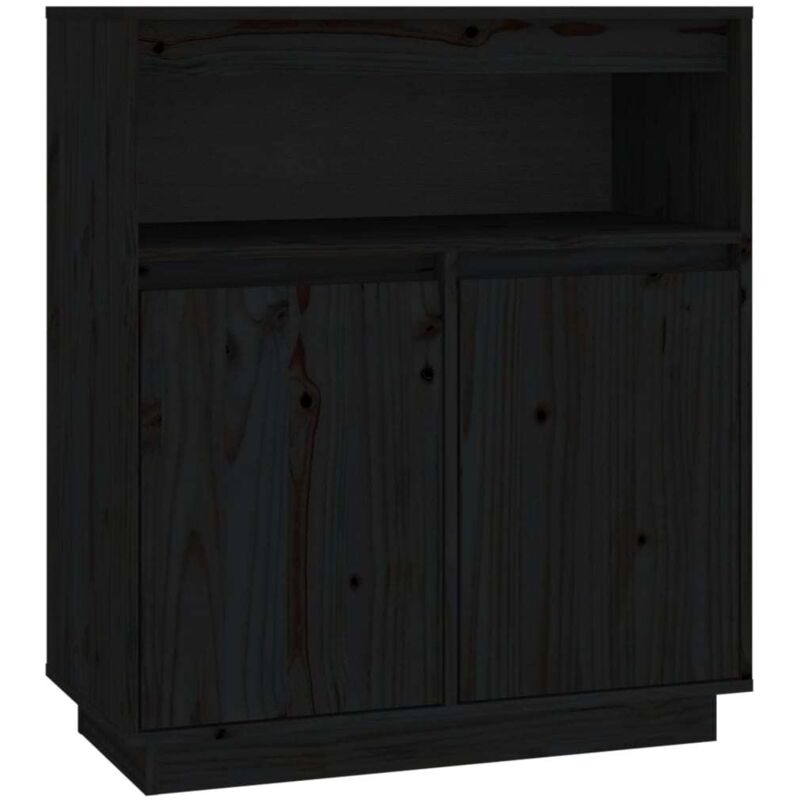Vidaxl - Buffet Noir 70x34x80 cm Bois massif de pin