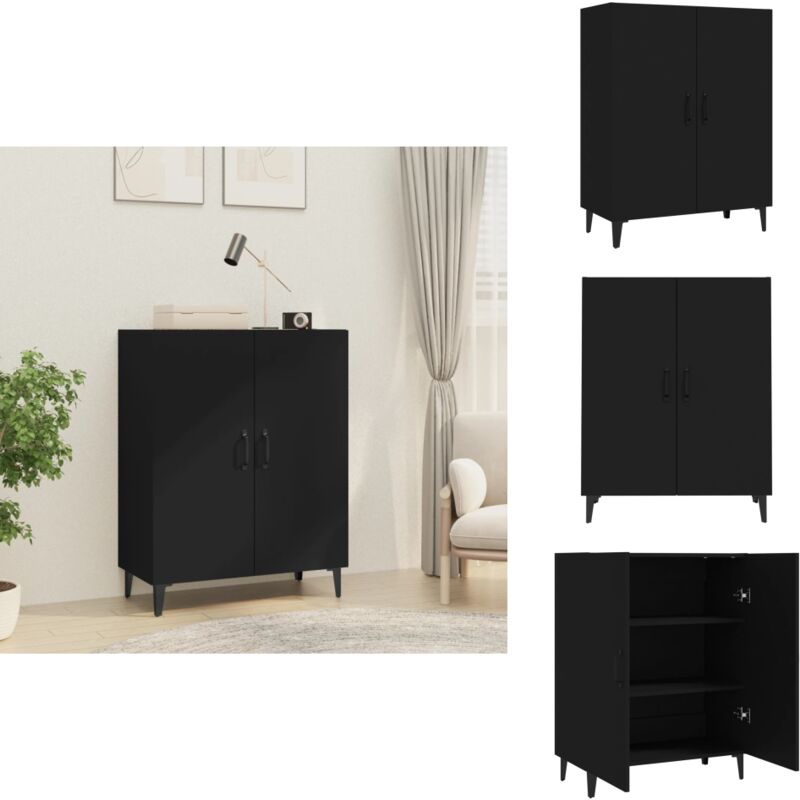 Vidaxl - Buffet Noir 70x34x90 cm Bois d'ingénierie - Buffet Noir - Meuble Rangement - Commode - Mobilier Salon - Décoration Intérieure