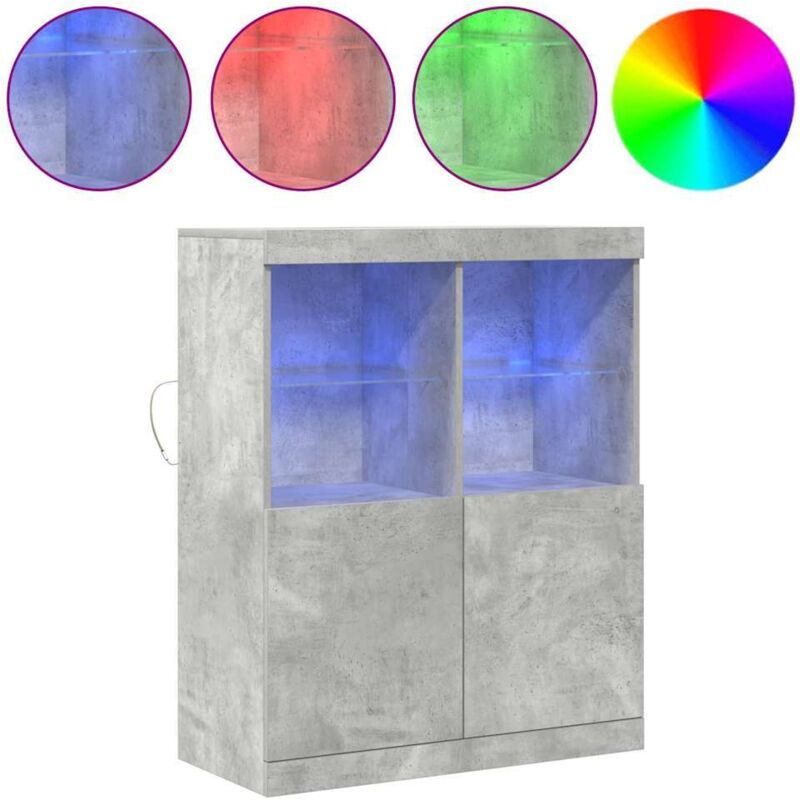 Vidaxl - Buffet gris béton 81x37x100 cm bois d'ingénierie