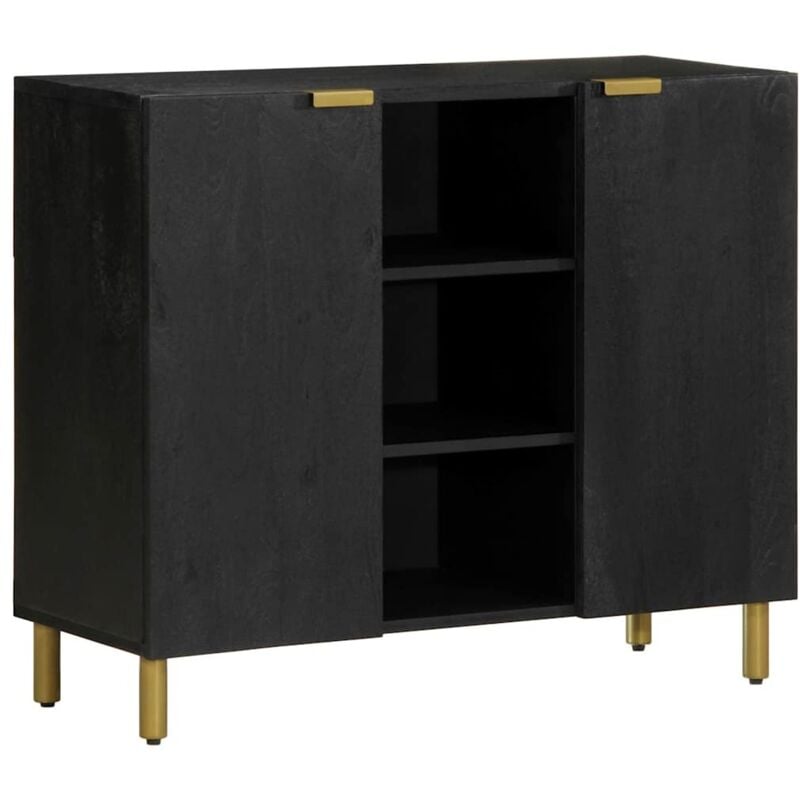 Vidaxl - Buffet noir 90x33x75 cm bois d'ingénierie