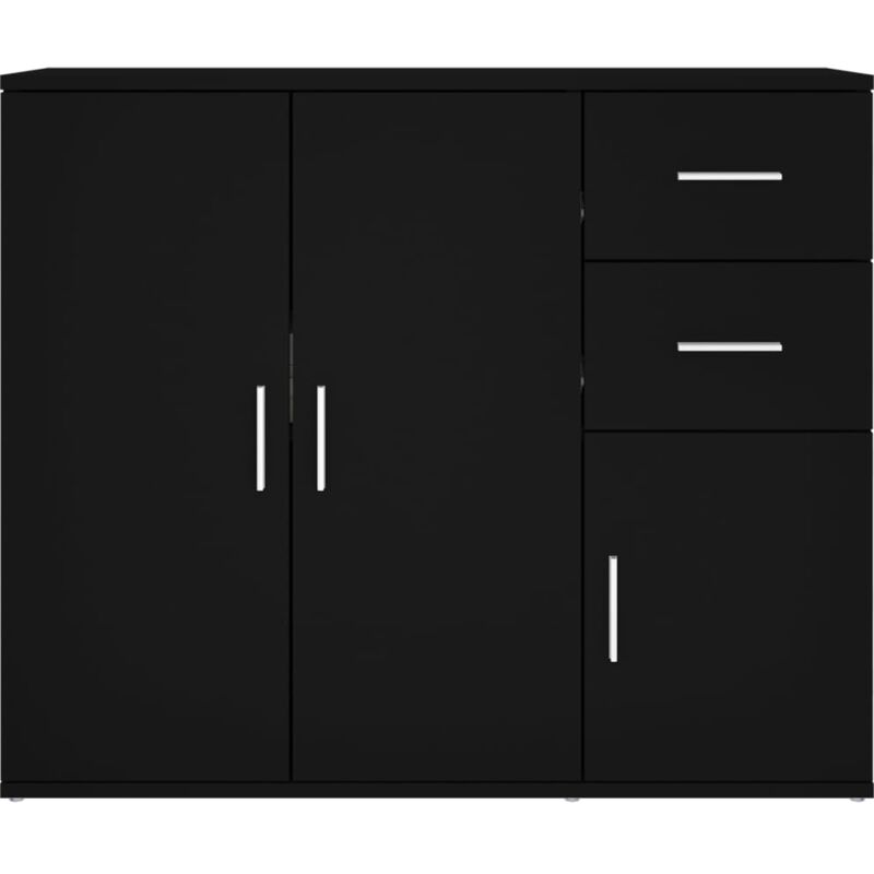 Vidaxl - Buffet Noir 91x29,5x75 cm Bois d'ingénierie