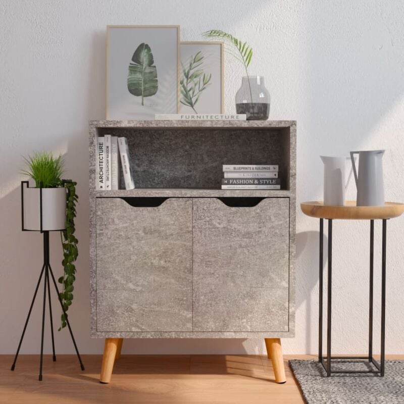 Vidaxl - Buffet Gris béton 60x30x72 cm Aggloméré