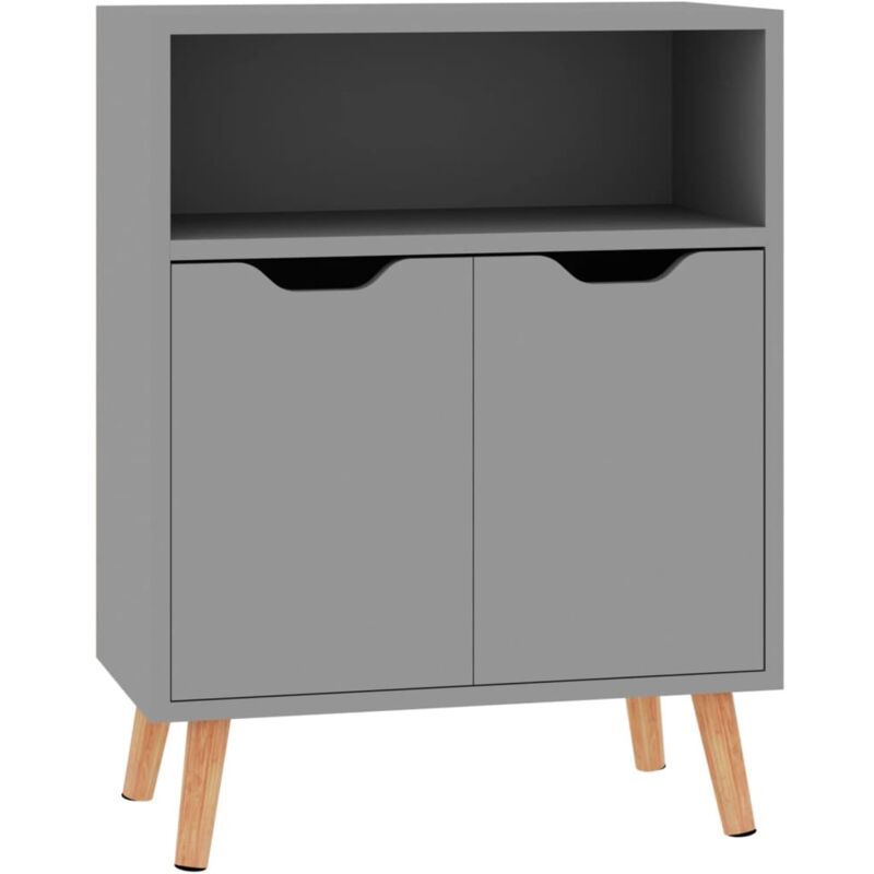 Vidaxl - Croyance en bois rétro avec 2 portes et compartiment ouvert diverses couleurs Couleur : Gris