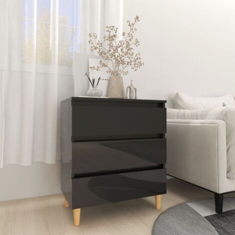 Buffet Noir brillant 60x35x69 cm Bois d’ingénierie vidaXL