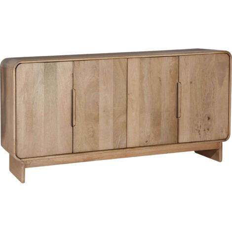 Buffet nordique en bois de manguier style scandinave épuré - Bois naturel clair et noir