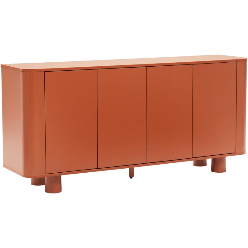 Buffet scandinave 4 portes L160 cm terracotta
