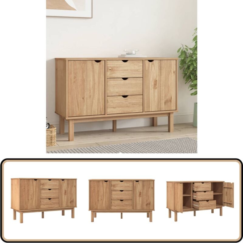 Vidaxl - Buffet otta 113,5x43x73 cm Bois massif de pin - Buffet - Meuble De Rangement - Commode - Mobilier Scandinave - Bois Massif