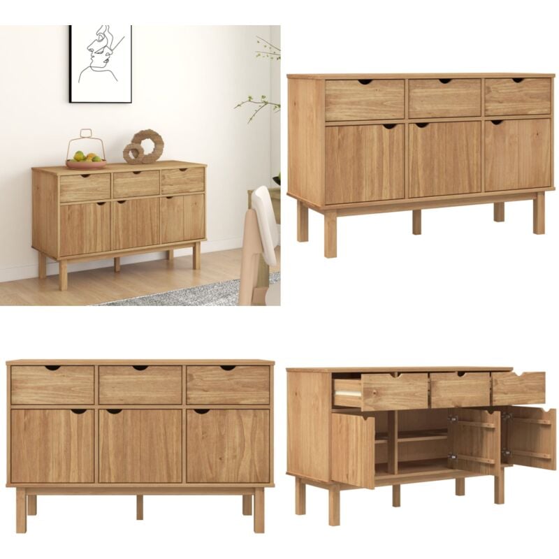Vidaxl - Buffet otta 114x43x73,5 cm Bois massif de pin - Buffet - Meuble De Rangement - Commode - Armoire - Mobilier Scandinave - Home & Living