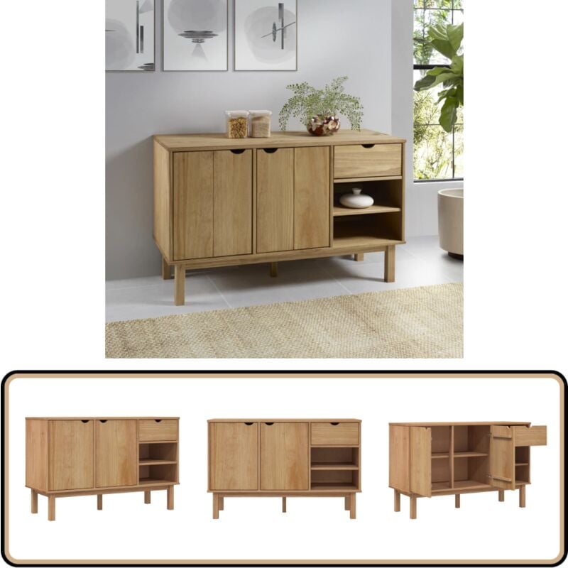 Vidaxl - Buffet otta 114x43x73,5 cm Bois massif de pin - Buffet - Meuble De Rangement - Commode - Mobilier Scandinave - Bois Massif
