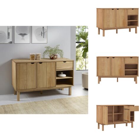 Buffet OTTA 114x43x73,5 cm Bois massif de pin - Buffet - Meuble De Rangement - Commode - Mobilier Scandinave - Bois Massif
