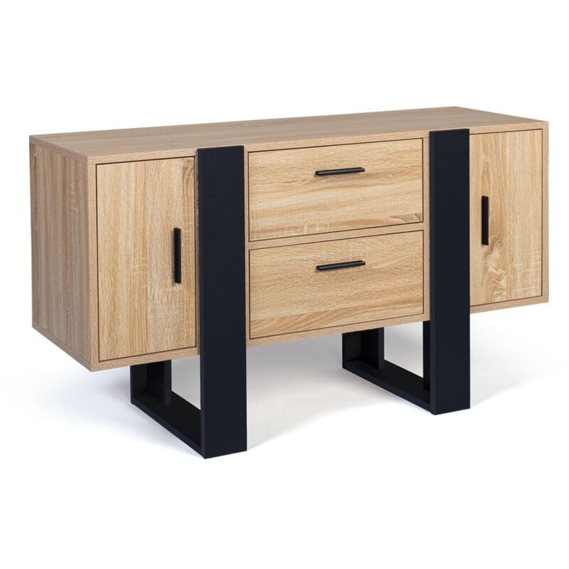 Buffet bas 105 cm phoenix bois et noir
