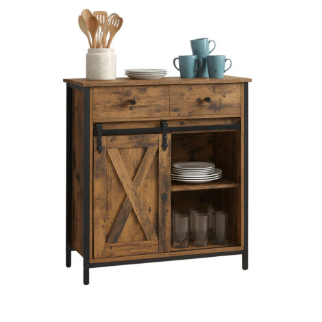 Meuble Industriel Bois Metal Table D'appoint Relaxdays Design Industriel - Forme En C - 66x46x30cm - Plateau Aspect Bois - Noir/marron Table Forme C