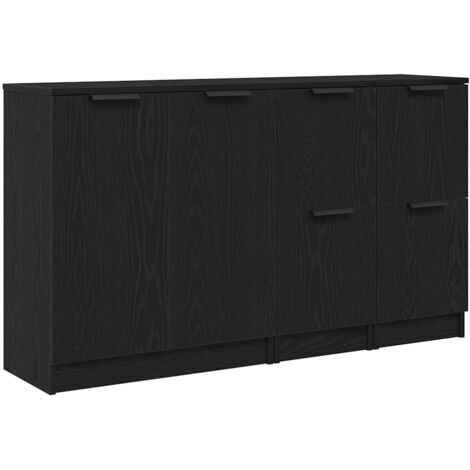 Buffet Roble Negro 180 x 30 x 70 cm Madera contrachapada vidaXL