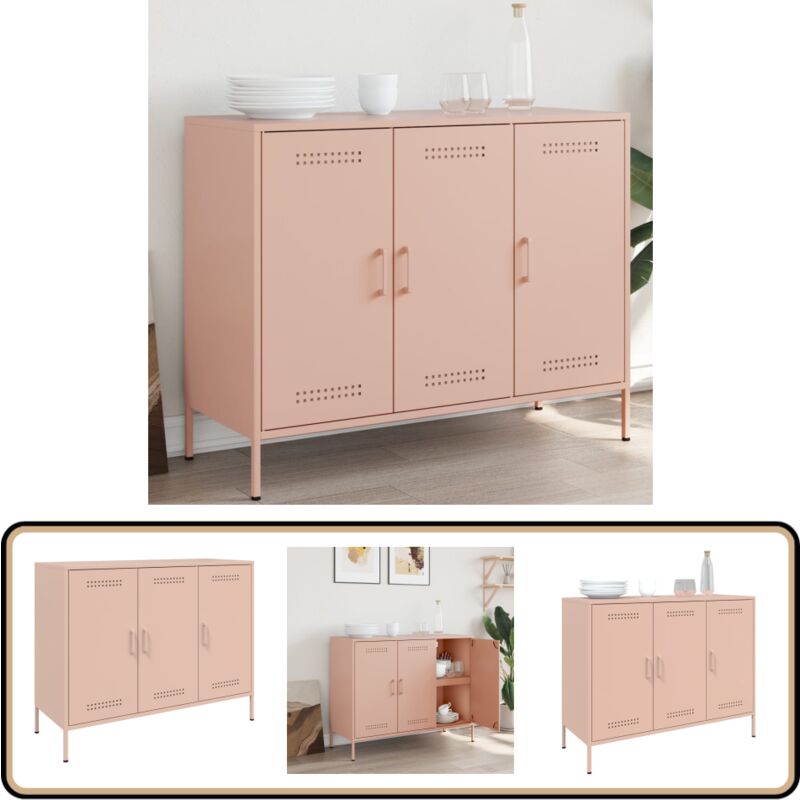 Vidaxl - Buffet rose 100,5x39x79 cm acier - Meuble Industriel - Buffet Design - Meuble Rangement - Buffet Rose - Buffet Acier