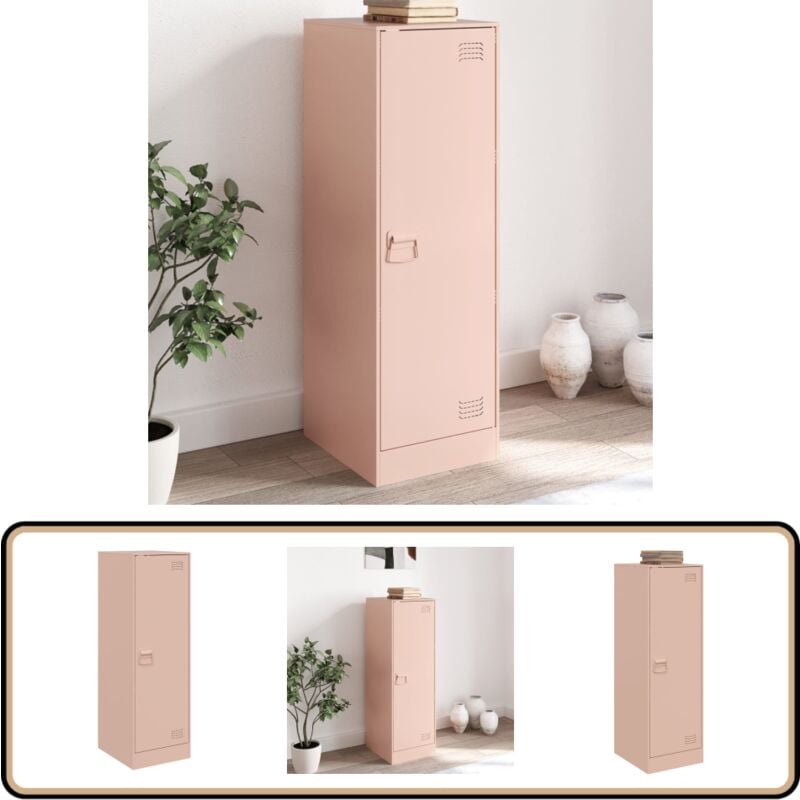 Vidaxl - Buffet rose 34,5x39x107 cm acier - Buffet Rose - Meuble Rangement - Armoire Cuisine - Buffet Moderne - Buffet Métal