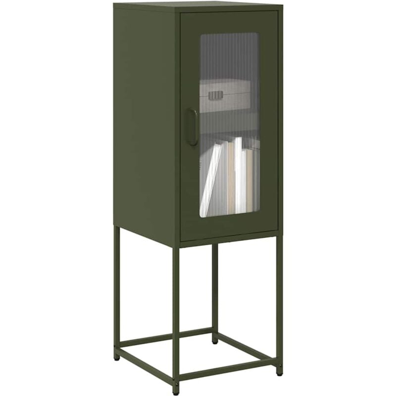 Vidaxl - Buffet vert olive 36x39x107 cm acier laminé à froid
