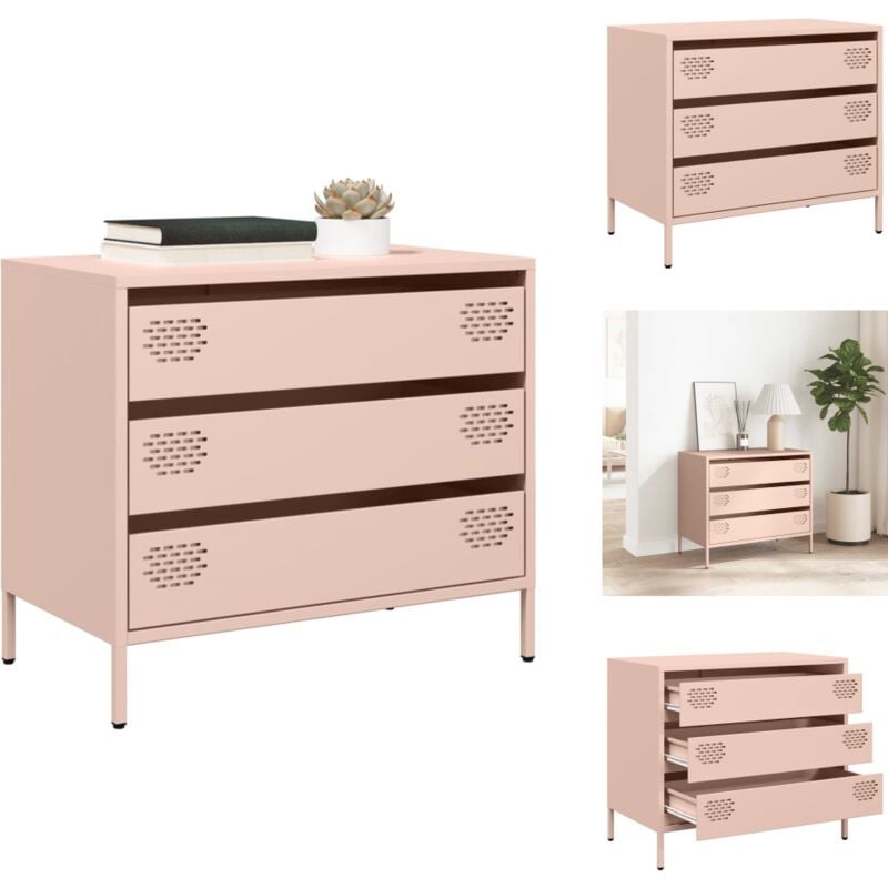 Buffet rose 68x39x58,5 cm acier laminé à froid - Buffet - Buffets - Meuble De Rangement - Meuble Buffet