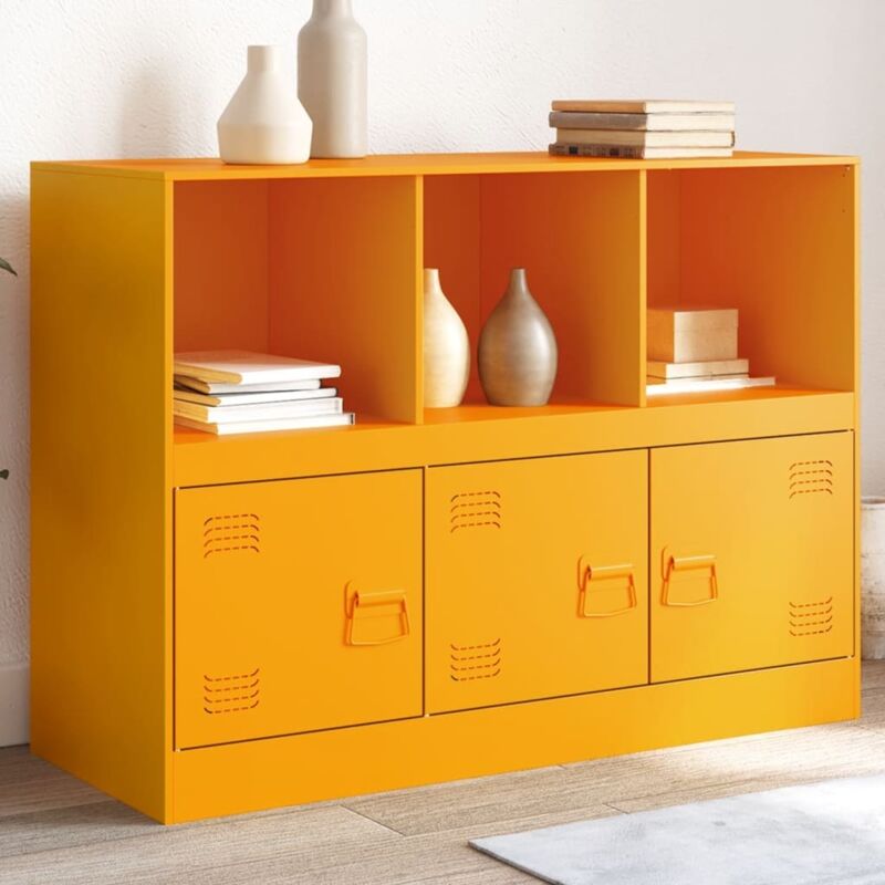 Vidaxl - Buffet jaune moutarde 99x39x73 cm acier