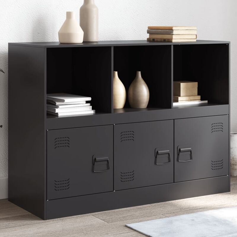 Vidaxl - Buffet noir 99x39x73 cm acier