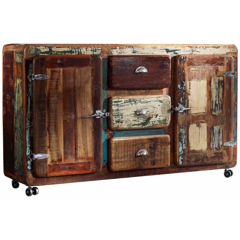 Massivmoebel24 - Buffet 150x40 Bois de récupération laqué Multicolore freezy 07