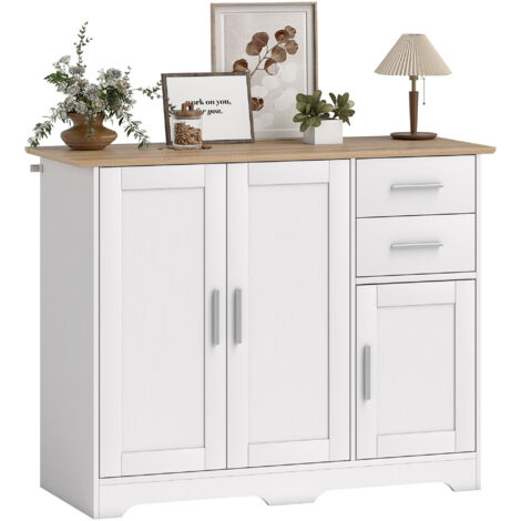 Buffet Salon  Meuble de Rangement Moderne Panneau de particules Blanc 100x40x78 cm