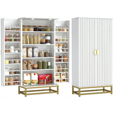 Buffet Salon  Meuble de Rangement Moderne Panneau de particules Blanc 58x29x119.5 cm