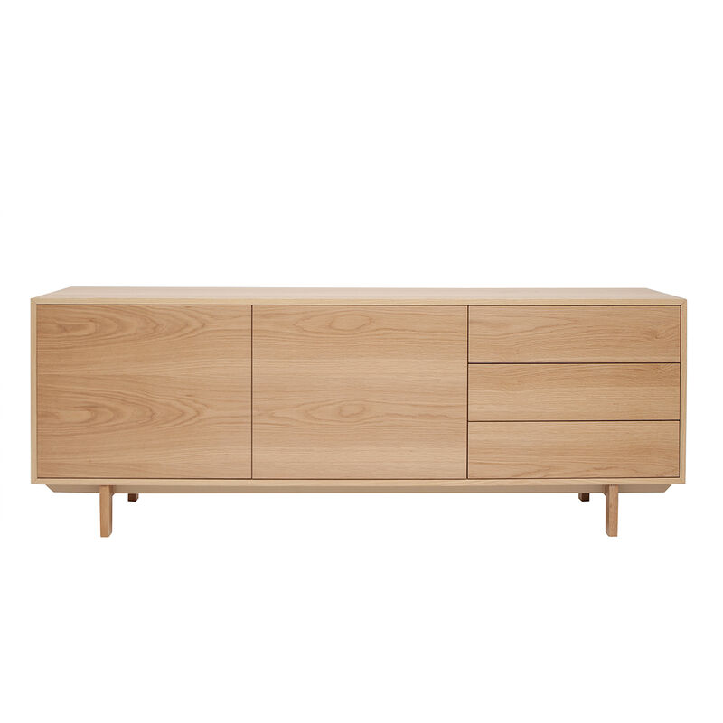 Miliboo - Buffet scandinave en bois clair 2 portes 3 tiroirs L195cm sid