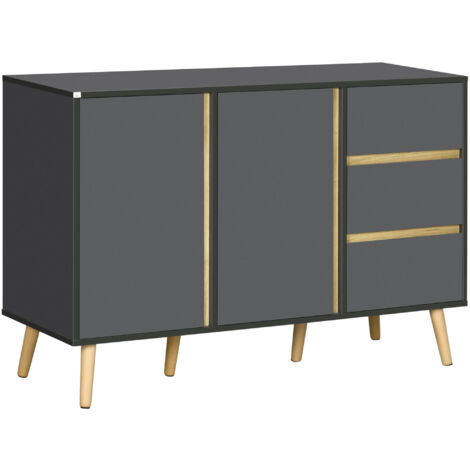 Buffet scandinave DORINE gris et bois clair