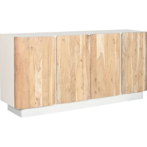 Buffet scandinave élégant en bois naturel et blanc - Naturel bois et blanc