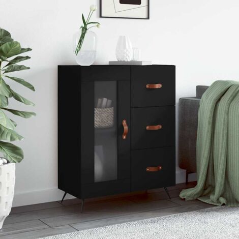 Buffet schwarz 69,5x34x90 cm aus Holzwerkstoff