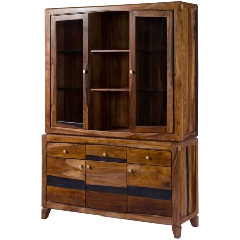 Buffet Sheesham 140x45x200 dunkelbraun lackiert ANCONA 245