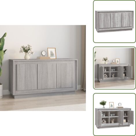 Buffet sonoma gris 102x35x55 cm bois d'ingénierie - Buffet - Commode - Rangement - Mobilier - Salon