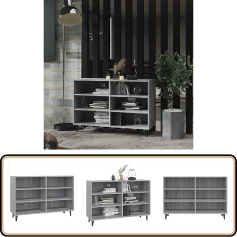 Buffet sonoma gris 103,5x35x70 cm bois d'ingénierie - Buffet Industriel - Meuble Rangement - Bibliothèque - Commode - Mobilier Salon