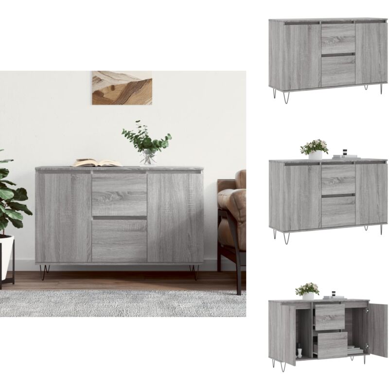 Vidaxl - Buffet sonoma gris 104x35x70 cm bois d'ingénierie - Buffet Design Moderne - Buffet Rangement - Buffet Cuisine - Meuble Rangement - Commode