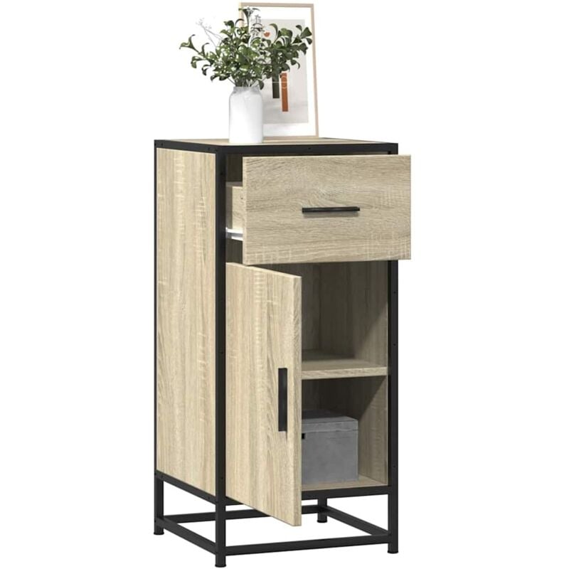 Vidaxl - Buffet chêne sonoma 35,5x35x76 cm bois d'ingénierie et métal