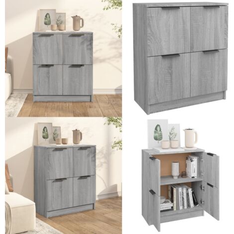 Buffet Sonoma gris 60x30x70 cm Bois d'ingénierie - Buffet - Armoire - Meuble De Rangement - Mobilier Moderne - Bois D'ingénierie - Home & Living