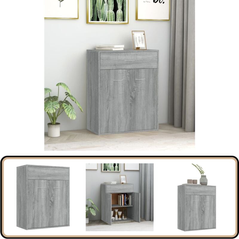 Vidaxl - Buffet Sonoma gris 60x30x75 cm Bois d'ingénierie - Buffet - Meuble De Rangement - Armoire - Commode - Salon
