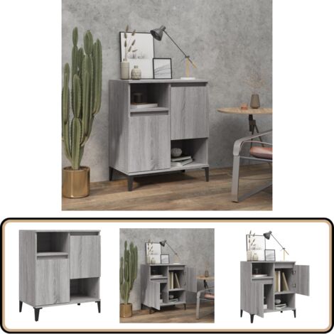 Buffet Sonoma gris 60x35x70 cm Bois d'ingénierie - Buffet - Armoire - Meuble De Rangement - Mobilier - Salon