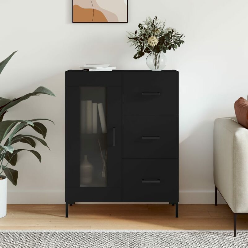 Vidaxl - Buffet noir 69,5x34x90 cm bois d'ingénierie